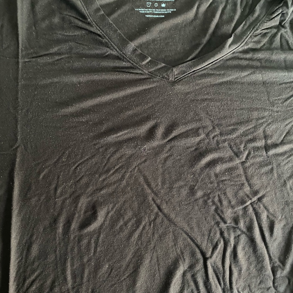 Tommy John Second Skin Deep V Neck Black Xl View 2